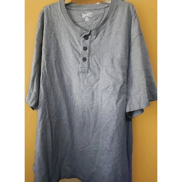 Duluth trading co. Long Tail T Tee Gray 3 button Henley shirt Mens 3XL XXXL Cr50 - Picture 1 of 4